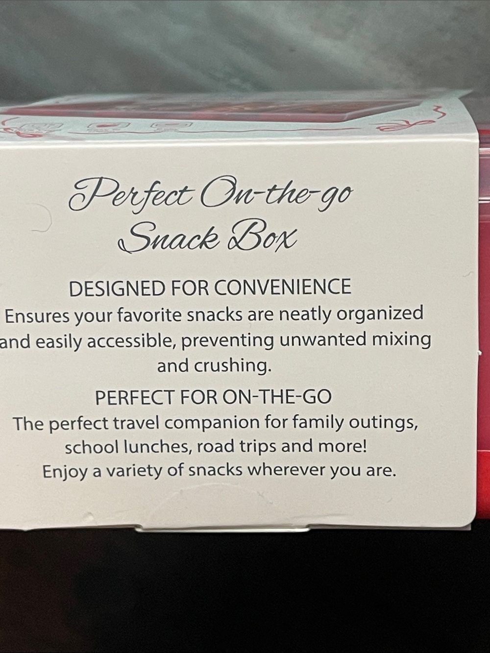 CWC Clear Plastic Snack Box with Red Dividers L O V E NWT - Picture 4 of 6